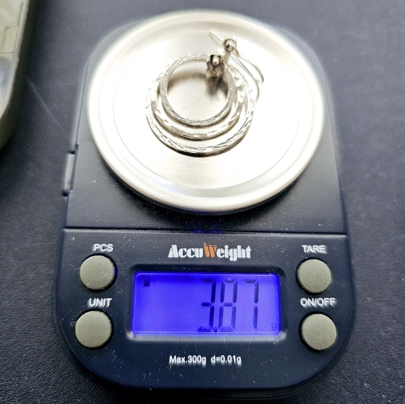 Didae Sterling 925 Silver Triple Circle Dangle Earrings - Picture 10 of 11